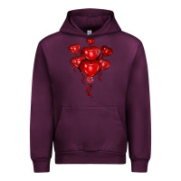 Mauve Wine heart balloons olivia Urban Hoodie - OliviaCreatesArt