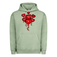 Pigment Oil Green heart balloons olivia Urban Hoodie - OliviaCreatesArt