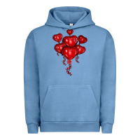 Pigment Pebble Blue heart balloons olivia Urban Hoodie - OliviaCreatesArt