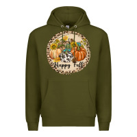 Army Green Happy Fall Premium Hoodie - texasbilliewilder
