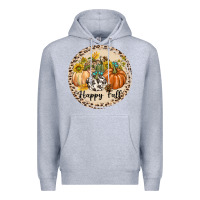 Heather Grey Happy Fall Premium Hoodie - texasbilliewilder