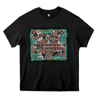 Black aztec background with gemstone and cowhide Heavy Core Tee - RanaPortraitStore