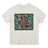 Cream aztec background with gemstone and cowhide Heavy Core Tee - RanaPortraitStore