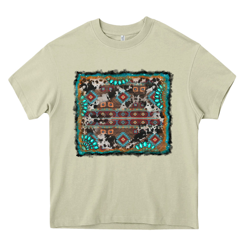 Aztec Background With Gemstone And Cowhide Heavy Core Tee by RanaPortraitStore | Teevron