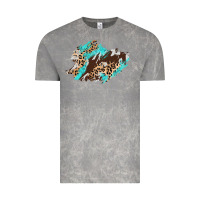 Cloud Rock cowhide leopard turquoise patch Vintage Tee - AdoDesignShop