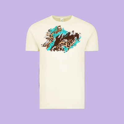 Cowhide Leopard Turquoise Patch Vintage Tee Designed By Adodesignshop