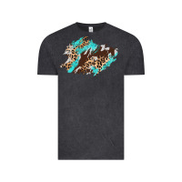 Vintage Black cowhide leopard turquoise patch Vintage Tee - AdoDesignShop