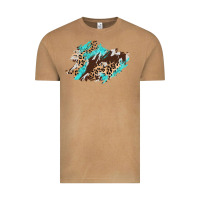 Vintage Camel cowhide leopard turquoise patch Vintage Tee - AdoDesignShop