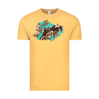 Vintage Mustard cowhide leopard turquoise patch Vintage Tee - AdoDesignShop