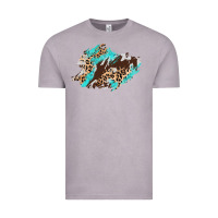 Vintage Zinc cowhide leopard turquoise patch Vintage Tee - AdoDesignShop