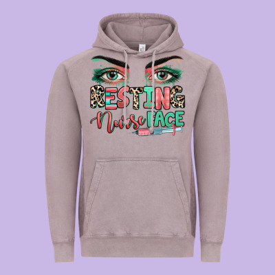 Resting Nurse Face Vintage Hoodie Designed By Ranaportraitstore