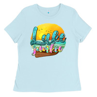 Baby Blue lake junkie Ladies Tee - texasbilliewilder