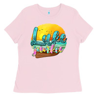 Bubblegum Pink lake junkie Ladies Tee - texasbilliewilder