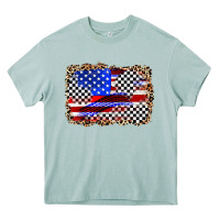 Arona race american flag Heavy Core Tee - Zillion Design Studio