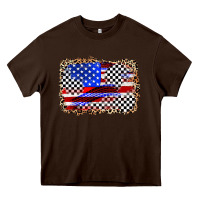 Chocolate Brown race american flag Heavy Core Tee - Zillion Design Studio