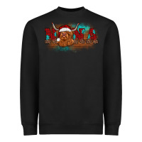 Black christmas nana highland cow Heavyweight Sweatshirt - BarkalooDesign