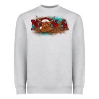 Heather Grey christmas nana highland cow Heavyweight Sweatshirt - BarkalooDesign