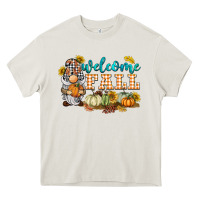 Cream welcome fall gnome Heavy Core Tee - BarkalooDesign