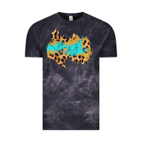 Cloud Black glitter leopard turquoise patch Vintage Tee - AdoDesignShop