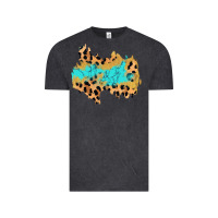 Vintage Black glitter leopard turquoise patch Vintage Tee - AdoDesignShop