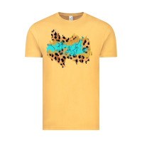 Vintage Mustard glitter leopard turquoise patch Vintage Tee - AdoDesignShop