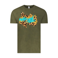 Vintage Olive glitter leopard turquoise patch Vintage Tee - AdoDesignShop