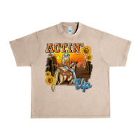 French Oak actinup with cowgirl Urban Heavy Tee - NancyCooperArtShop