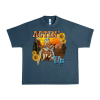 Midnight Navy actinup with cowgirl Urban Heavy Tee - NancyCooperArtShop