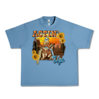 Pebble Blue actinup with cowgirl Urban Heavy Tee - NancyCooperArtShop