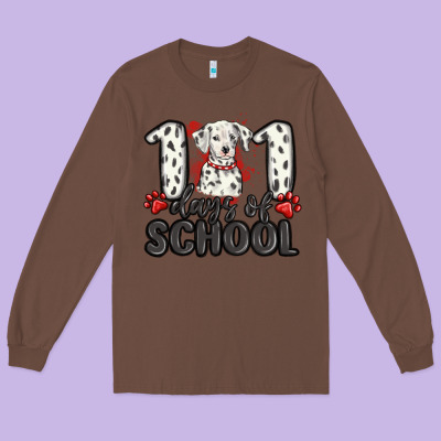 101 Days Of School Long Sleeve Tee Designed By Maliassmallbusiness