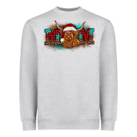 Heather Grey christmas mom highland cow Heavyweight Sweatshirt - BarkalooDesign