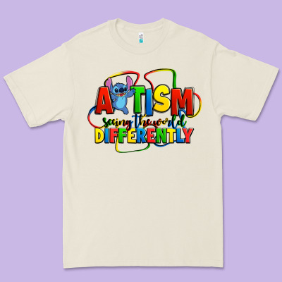 Autism Stitch Seeing The World Differently Premium Tee Designed By Zillion Design Studio