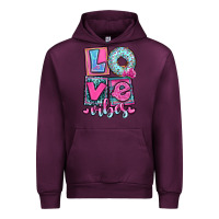 Mauve Wine love vibes Urban Hoodie - OliviaCreatesArt