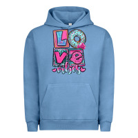 Pigment Pebble Blue love vibes Urban Hoodie - OliviaCreatesArt