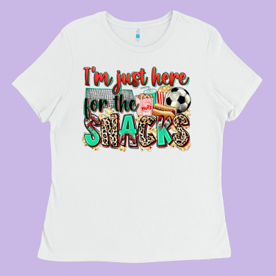 I'm Just Here For The Snacks Soccer Ladies Tee Designed By Zillion Design Studio