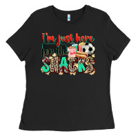 Black i'm just here for the snacks soccer Ladies Tee - Zillion Design Studio