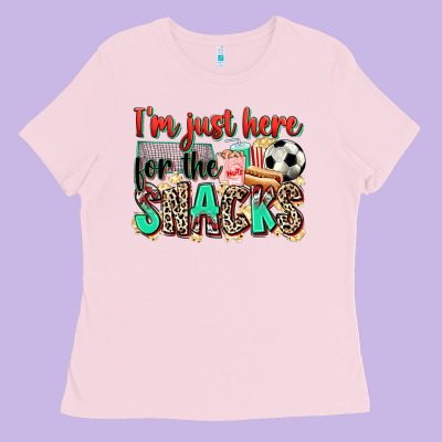 I'm Just Here For The Snacks Soccer Ladies Tee Designed By Zillion Design Studio