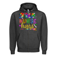 Charcoal Heather Free Nurse Hugs Pride LGBTQ+ Zipper Hoodie - BundleAndBundleShop