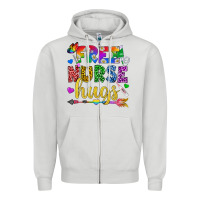 Dove Grey Free Nurse Hugs Pride LGBTQ+ Zipper Hoodie - BundleAndBundleShop