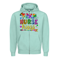 Seafoam Free Nurse Hugs Pride LGBTQ+ Zipper Hoodie - BundleAndBundleShop