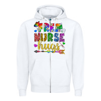White Free Nurse Hugs Pride LGBTQ+ Zipper Hoodie - BundleAndBundleShop