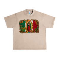 French Oak our lady of Guadalupe Mexican flag background Urban Heavy Tee - Jasminsmagicworld