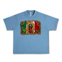 Pebble Blue our lady of Guadalupe Mexican flag background Urban Heavy Tee - Jasminsmagicworld