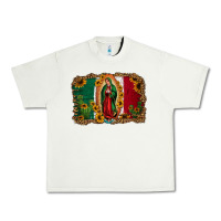 Pistachio our lady of Guadalupe Mexican flag background Urban Heavy Tee - Jasminsmagicworld
