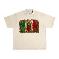Sandshell our lady of Guadalupe Mexican flag background Urban Heavy Tee - Jasminsmagicworld