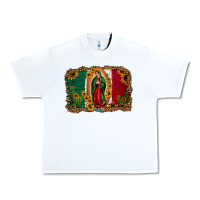 White our lady of Guadalupe Mexican flag background Urban Heavy Tee - Jasminsmagicworld
