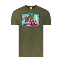 Vintage Olive mama bear sees all Vintage Tee - Artiststas