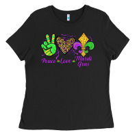 Black peace love mardi gras Ladies Tee - JahusDesignShop