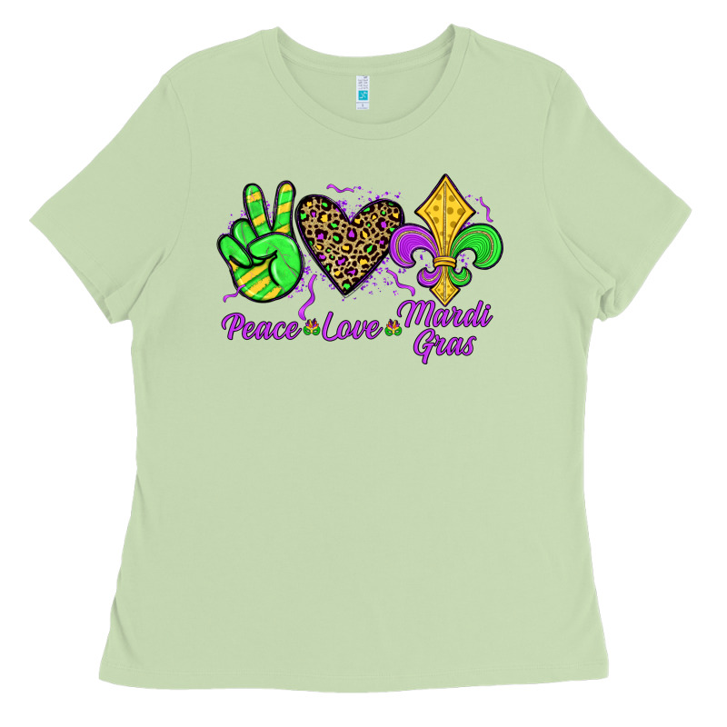 Peace Love Mardi Gras Ladies Tee by JahusDesignShop | Teevron