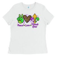 White peace love mardi gras Ladies Tee - JahusDesignShop